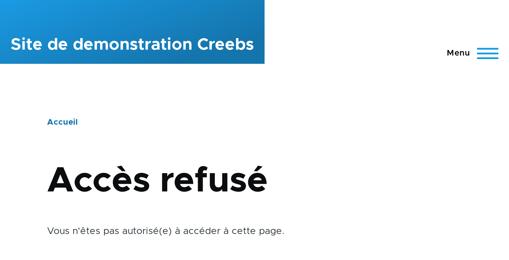 Page Accès refusé affichée par Drupal 10